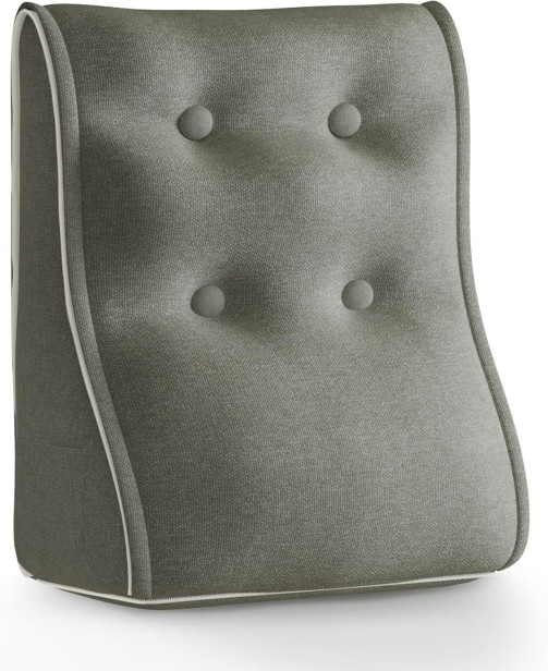 Modułowa Poduszka Ergonomiczna z Lnu – Szara – Pikowane Wsparcie Lędźwiowe.