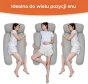 Grafika pod tytułem "Idealna do wielu pozycji snu" wizualnie demonstruje wszechstronność promowanej poduszki.