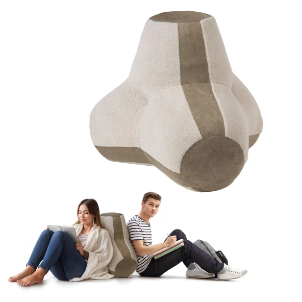 Ergonomiczna Poduszka pod Plecy z Falistym Kształtem, dwoje młodych ludzi opiera się o poduszkę.