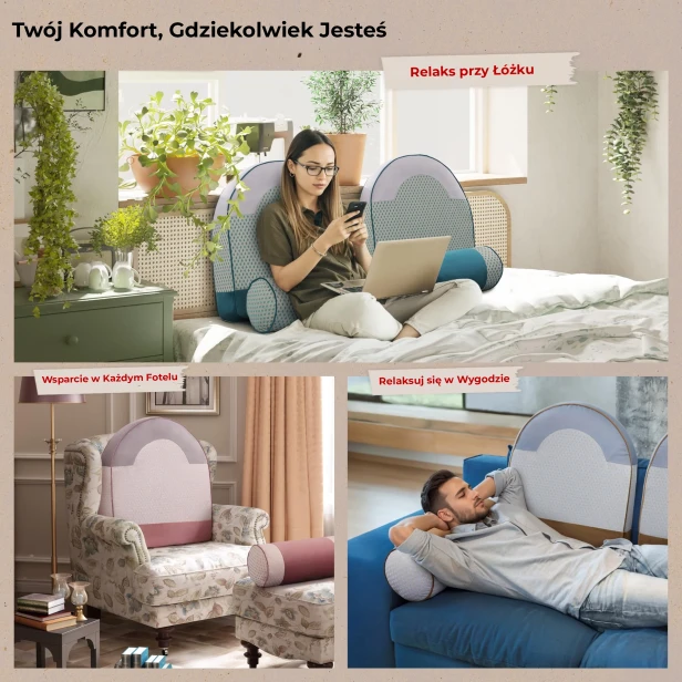 Multifunkcyjna poduszka do oparcia pleców – idealny produkt dla komfortu w całym domu.