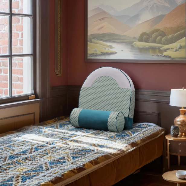 Profesjonalny Zestaw Ortopedycznych Poduszek zielony, aranżacja w sypialni.