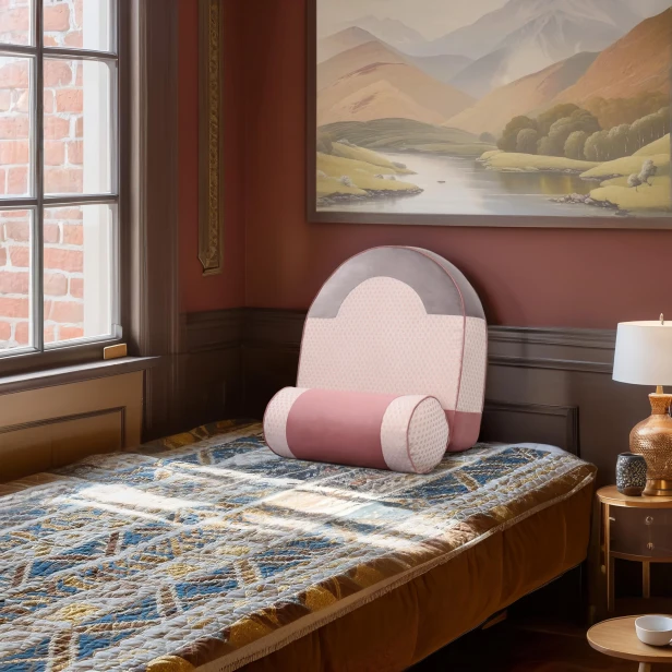 Profesjonalny Zestaw Ortopedycznych Poduszek Różowy, aranżacja w sypialni.