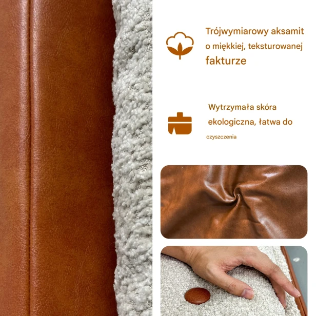 Grafika prezentująca materiały użyte do produkcji zagłówka/poduszek.