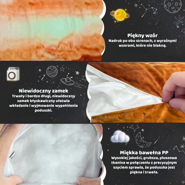 Zestawienie zdjęć prezentujących cechy poduszki