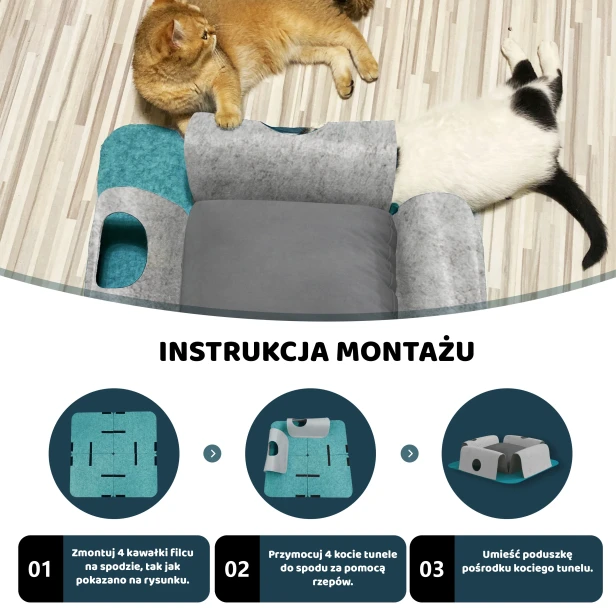 Instrukcja Montażu Kociego Tunelu – Proste Składanie Filcowego Legowiska