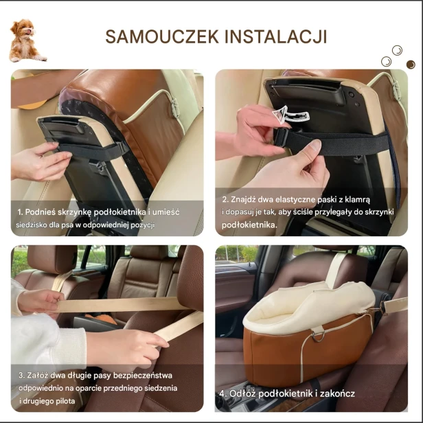 Samouczek Instalacji Fotelika Samochodowego dla Psa na Podłokietniku – Łatwy Montaż
