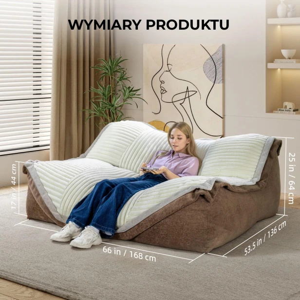 Kluczowe wymiary Wielkiej Modułowej Kanapy Wypoczynkowej.