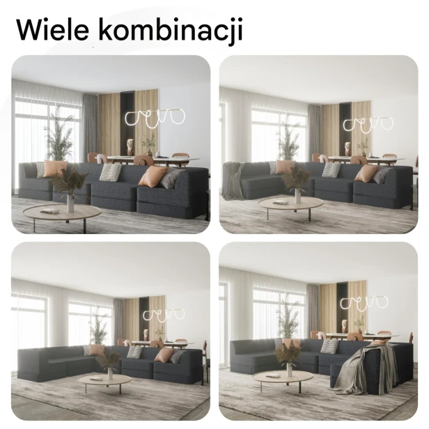 Sofa Modułowa Narożna w Kształcie Litery U, kombinacje.
