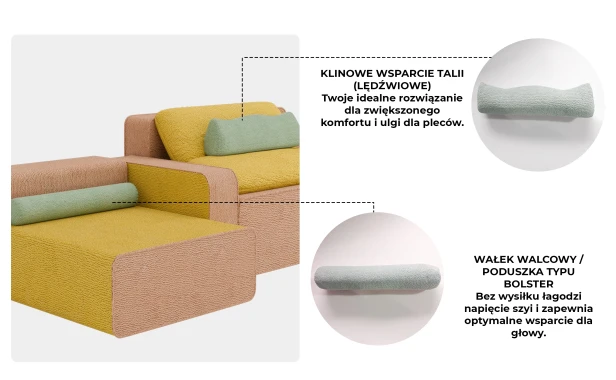 Kanapa dla Dzieci i Rodziców 287 cm, dwa moduły.