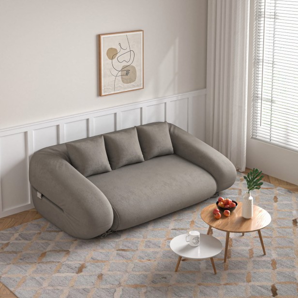 Sofa z funkcją spania, rozkładana, aranżacja w salonie.