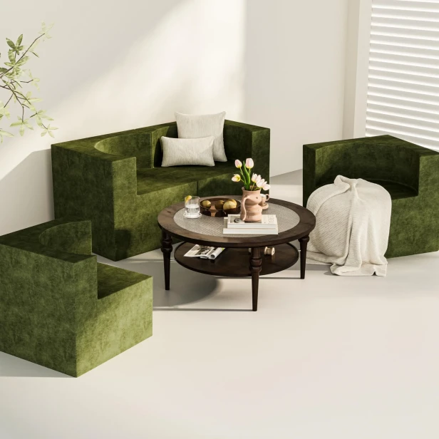 Zestaw "Aksamitny Uścisk", aranżacja w salonie.