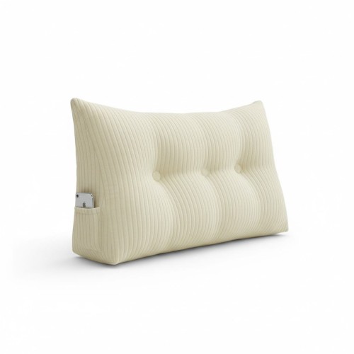 Duża Sztruksowa Poduszka do Czytania – Biała.