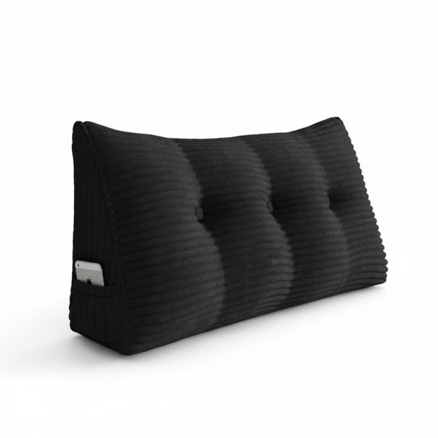 Duża Sztruksowa Poduszka do Czytania – Czarna.