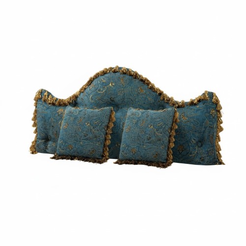 Królewski Zestaw Wygodnych Poduszek z Motywem Kwiatowym Błękitny.