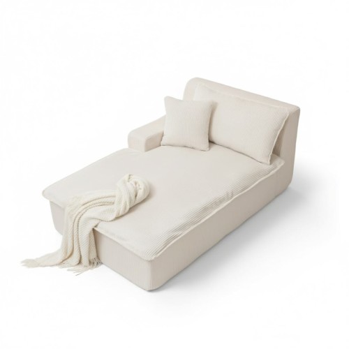 Leżanka wypoczynkowa z podłokietnikiem - Beż.