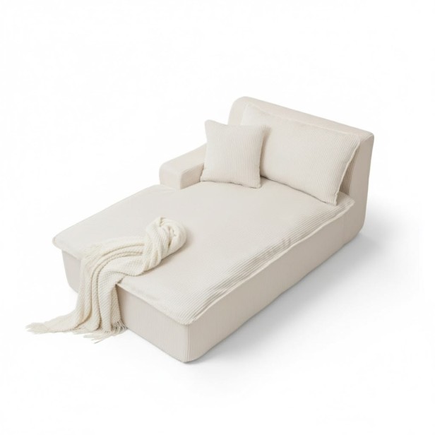 Leżanka wypoczynkowa z podłokietnikiem - Beż.