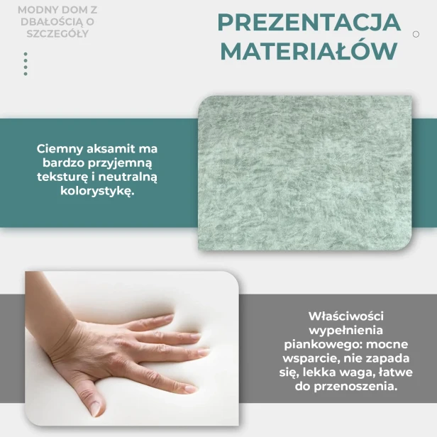 Narożnik Modułowy Półokrągły, prezentacja materiałów.