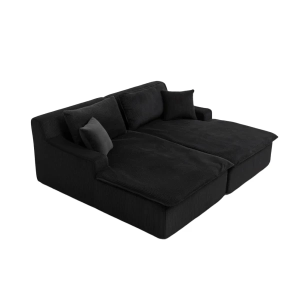 Leżanka wypoczynkowa z podłokietnikiem - Czarna.