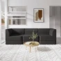 Nowoczesna, Sofa Modułowa 3-osobowa w kolorze ciemnej szarości w aranżacji w salonie.