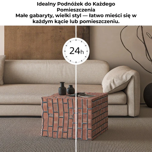 Nowoczesny podnóżek, pufa. Czas uzyskania docelowego kształtu.