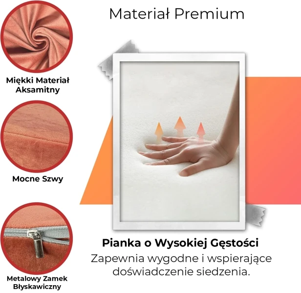 Szczegóły Produktu Modułowy Zestaw Aksamitnych Puf – Pianka, Aksamit, Zamek