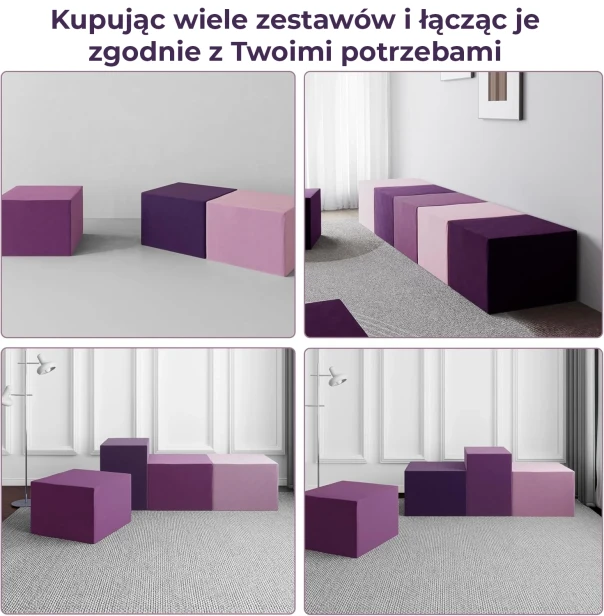 Modułowe Podnóżki Lawendowe, konfiguracja, łączenie, możliwości,