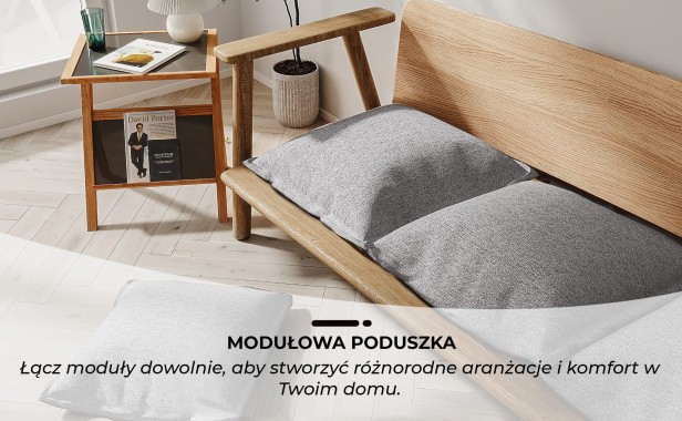 Zestaw 4 Szarych Modułowych Poduszek, dowolność łączenia.