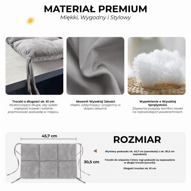 Wielofunkcyjna Modułowa Poduszka Siedziskowa, Szara, szczegóły produktu.