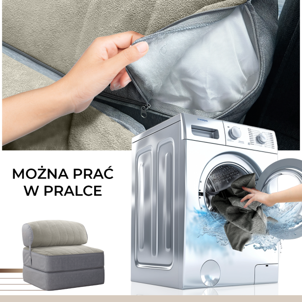 Modułowy Fotel Rozkładany 3w1, możliwość prania w pralce.