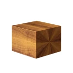 Nowoczesny Podnóżek/Pufa Kostka "Żółte Drewno"