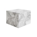 Nowoczesny Podnóżek/Pufa Kostka "Biały Marmur"