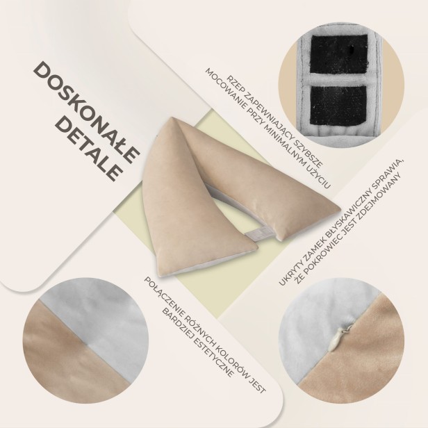 Składana Poduszka Lędźwiowa w Kształcie Trójkąta, doskonałe detale.