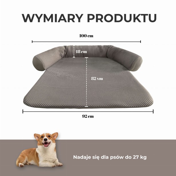 Przewiewne Legowisko dla Psa/Kota na Kanapę, wymiary produktu.