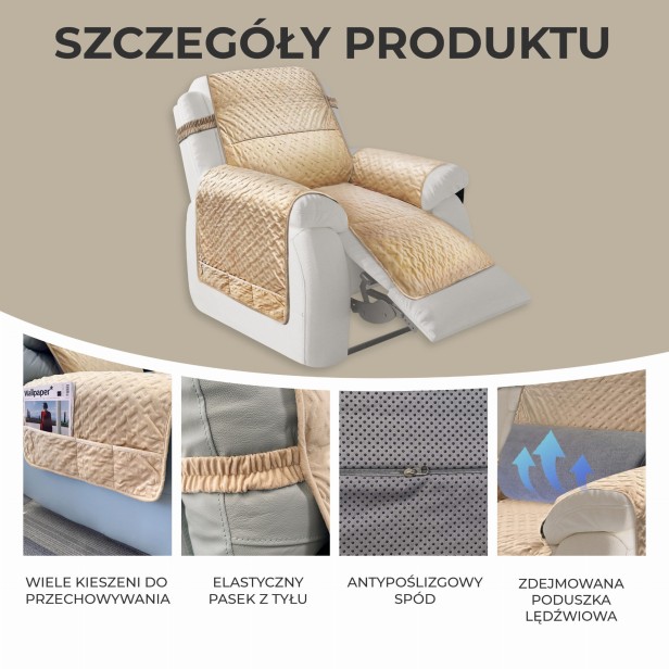 Pokrowiec z Poduszką Podpierającą Plecy, szczegóły produktu.
