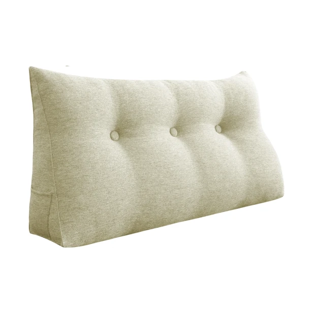 Trójkątna Poduszka do Czytania – Len Biała 100cm