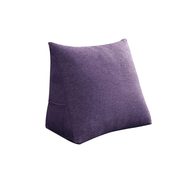 Trójkątna Poduszka do Czytania – Len Fiolet, 45cm