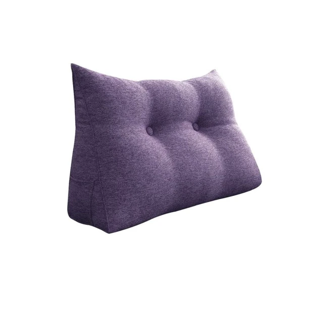 Trójkątna Poduszka do Czytania – Len Fiolet 80cm