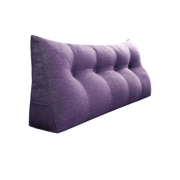 Trójkątna Poduszka do Czytania – Len Fiolet 120cm