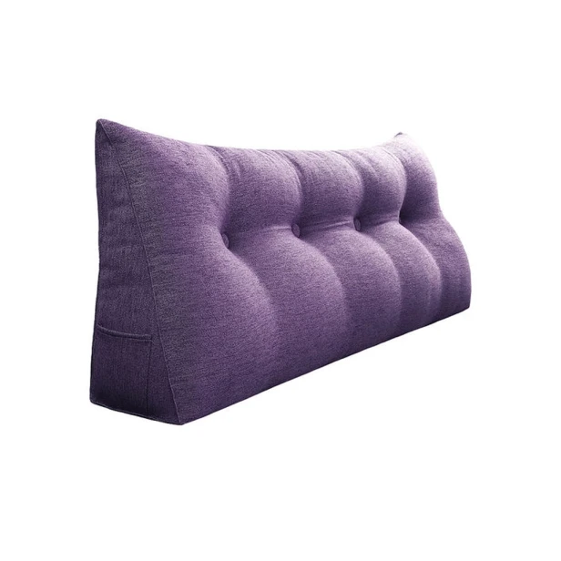 Trójkątna Poduszka do Czytania – Len Fiolet 140cm