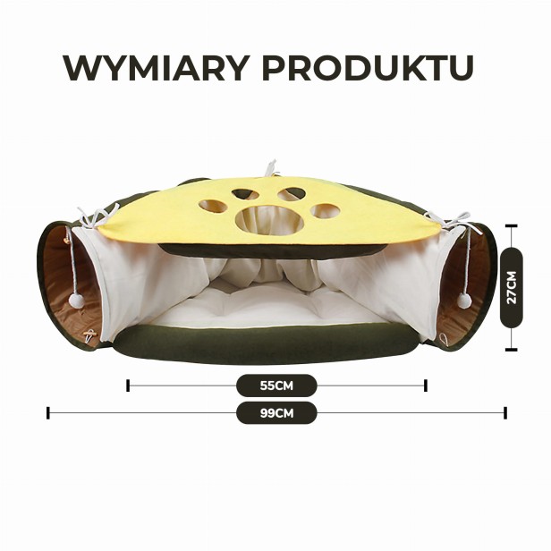 pl1.jpgTrójkątny Tunel dla Kota, wymiary produktu.