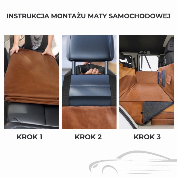 Mata Ochronna na Tylne Siedzenie Samochodu, instrukcja montażu.