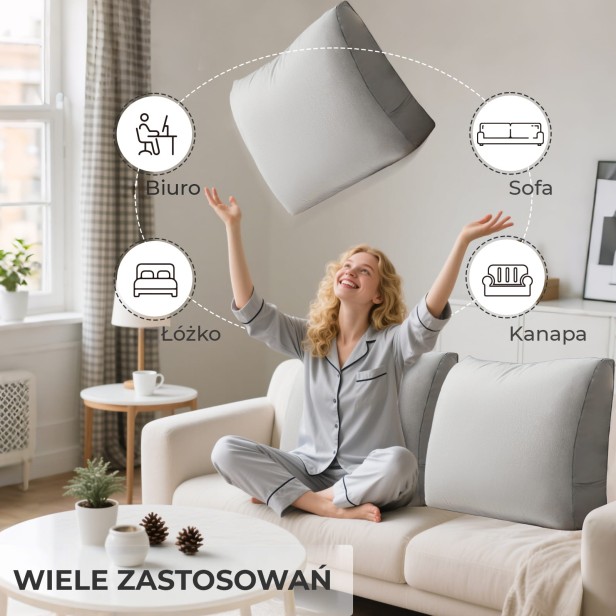 Wielofunkcyjna Poduszka na Kanapę Szara, rodzaje zastosowań.