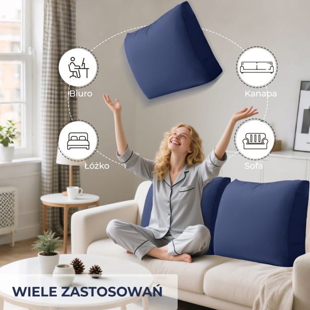 Wielofunkcyjna Poduszka na Kanapę Granatowa, zastosowanie
