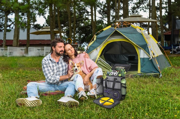 Rodzina z psem na pikniku, Torba Podróżna dla Zwierząt