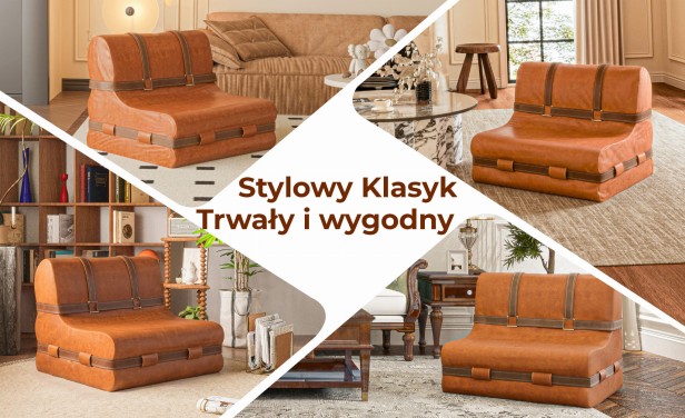 Kanapa z Ozdobnymi Pasami ze Skóry , różne aranżacje