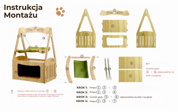 Huśtawka dla Kota, instrukcja montażu.