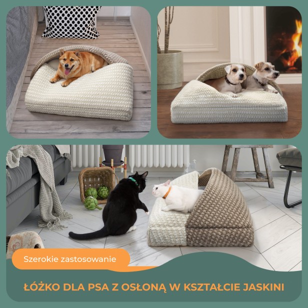 Pikowane Legowisko dla Psa - Kieszeń, szerokie zastosowanie.