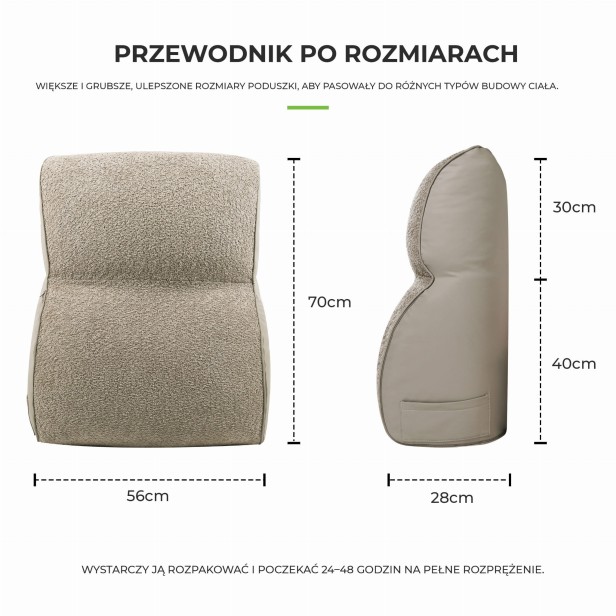 Poduszka do Sofy Modułowej, przewodnik po rozmiarach.