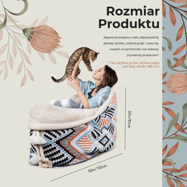 Kokon Relaksacyjny, rozmiar produktu.