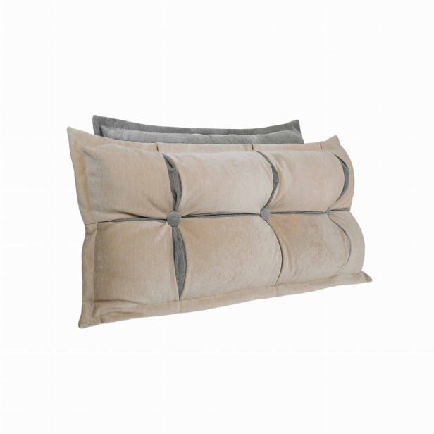 Poduszka Zagłówkowa ze Schowkiem Beżowo-Szara